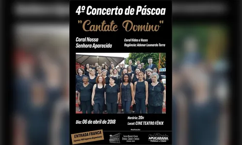  Cine Fênix recebe nesta sexta-feira concerto “Cantate Domino”