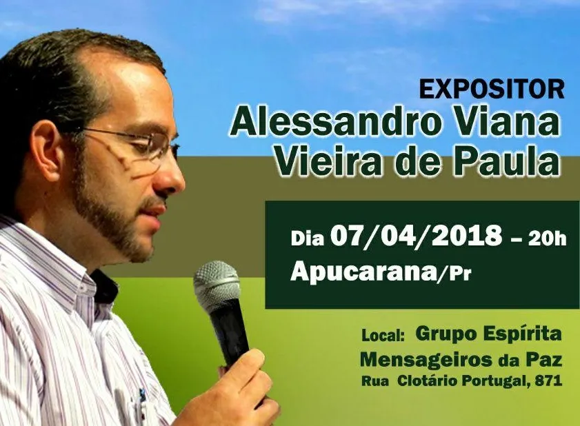 Evento conta com a presença do expositor Alessandro Viana Vieira de Paula