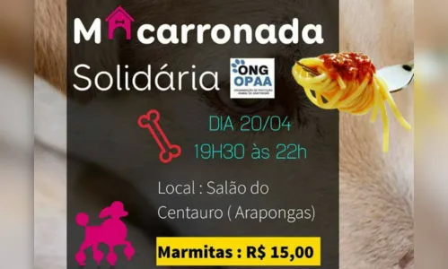 ONG OPAA realiza macarrona beneficente em Arapongas