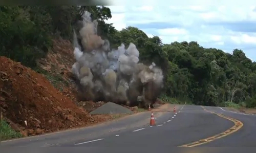 Detonação de rochas interdita trecho da BR-376
