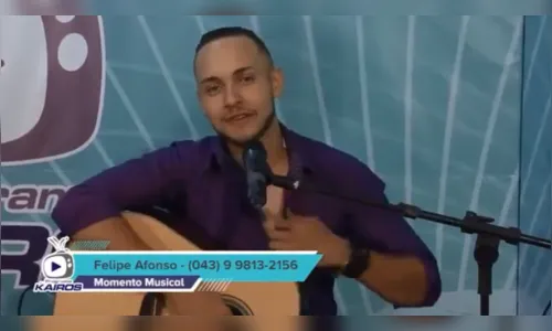 Cantor Felipe Afonso participa do quadro musical