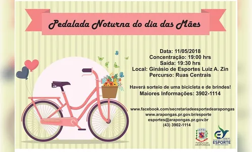 Secretaria de Esporte realiza Pedalada Noturna Edição Especial do Dia das Mães