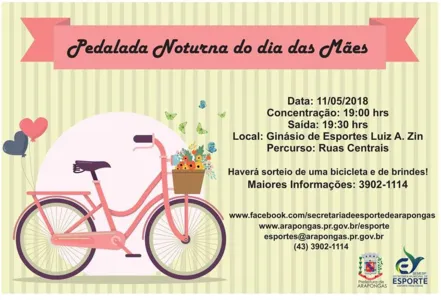 Secretaria de Esporte realiza Pedalada Noturna Edição Especial do Dia das Mães