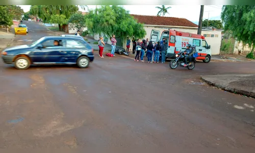 Acidente na zona norte de Apucarana deixa mulher ferida