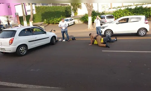Motociclista fica ferido após acidente em Apucarana
