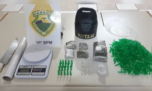 Jovem é preso com cocaína, crack e maconha em Apucarana