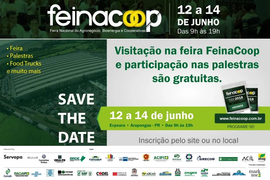 Arapongas recebe Feira Nacional do Agronegócio, Bioenergia e Cooperativas