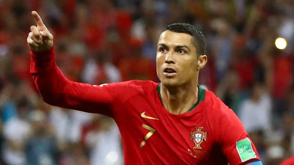 Cristiano Ronaldo marca 3 gols contra a Espanha e já é o atual artilheiro da Copa da Rússia - foto - BBC Reprodução
