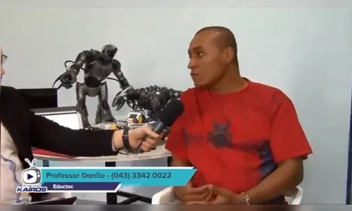 Entrevista com o Professor Danilo falando sobre os cursos de Robótica e de Game