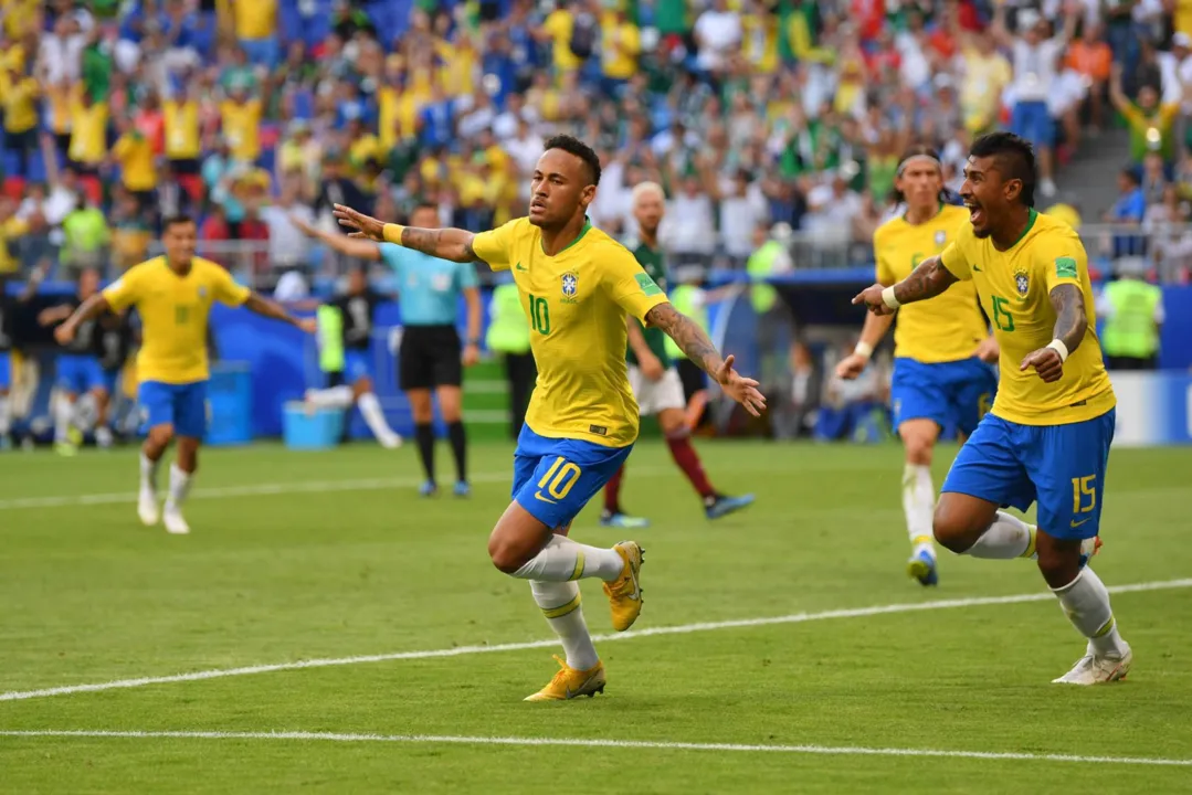 Com gol de Neymar e Firmino, Brasil vai para as quartas de final. (Foto - DAN MULLAN GETTY IMAGES)