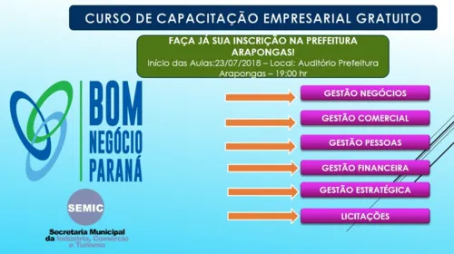 SEMIC em parceria com o programa “Bom Negócio Paraná” ofertam curso de capacitação empresarial gratuito