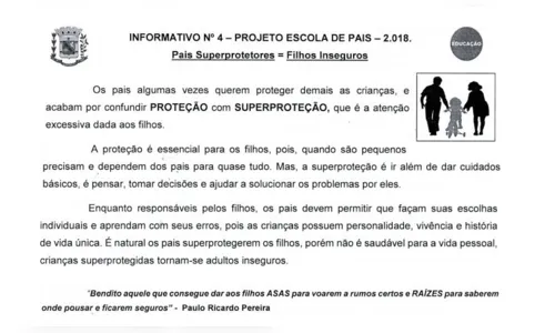 
							Pais superprotetores é tema de Escola de Pais deste mês
						
						