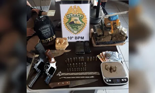 PM de Apucarana faz nova ofensiva contra o tráfico, detém 7 pessoas e apreende drogas, armas e munições