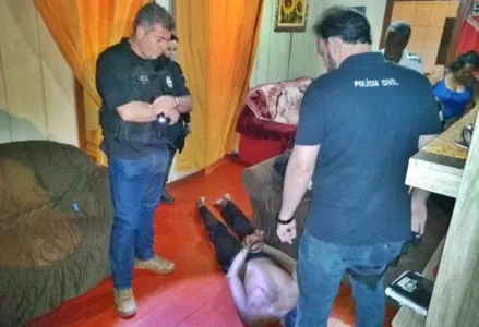 Polícia Civil cumpriu mandado de prisão e encaminhou o foragido de volta para a cadeia. Foto: Divulgação/Polícia Civil