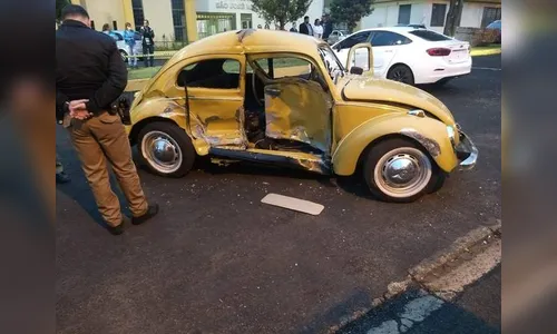 Pai e filho ficam feridos em acidente em frente ao Santuário São José