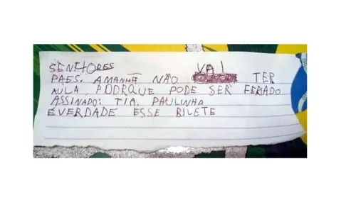 
							Bilhete escrito por menino de cinco anos para não ir à escola viraliza nas redes sociais
						
						