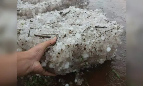 
							Chuva de granizo deixa cidade do PR sem luz e com várias casas destelhadas
						
						