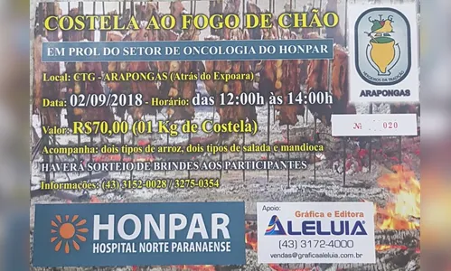 Hospital realiza costelada beneficente a pacientes vítimas de câncer
