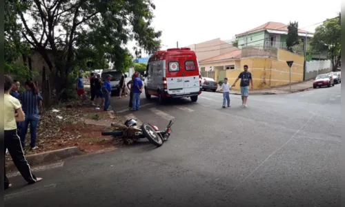 Motociclista fica ferido após colisão com carro em Jandaia do Sul