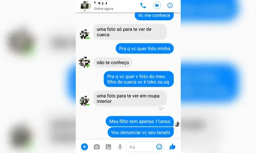 Mãe flagra homem pedindo 'nudes' para filho de 11 anos na web