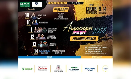 Arapongas se prepara para as comemorações do 71º Aniversário