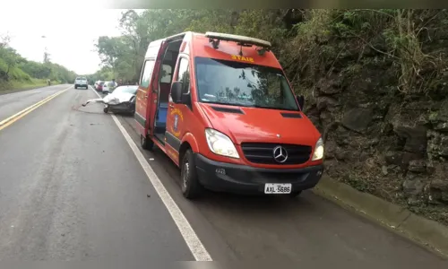 
							Acidente deixa duas pessoas feridas no Contorno Sul de Apucarana 
						
						