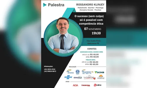 Fenômeno nas redes sociais, Rossandro Klinjey fará palestra em Apucarana