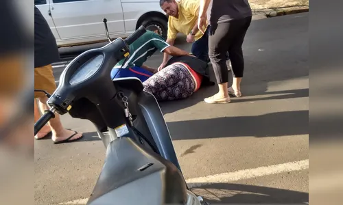 Acidente no começo desta manhã deixa motociclista ferida