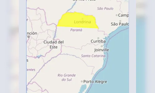 Alerta de perigo em razão de tempestades é emitido para região norte do PR