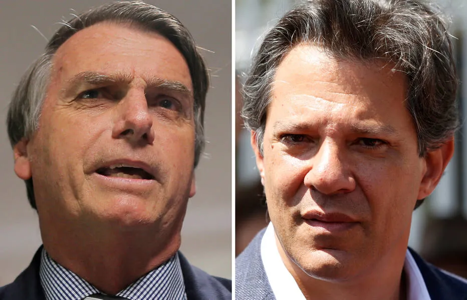 Em polarização histórica, Brasil escolhe entre Bolsonaro e Haddad