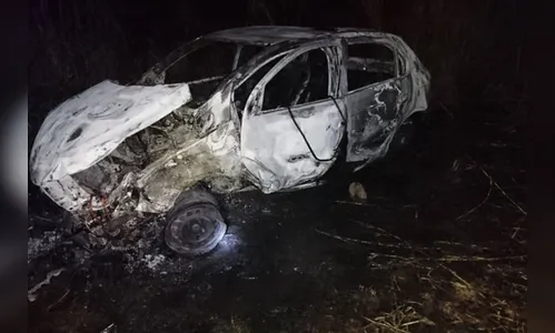 Motorista morre carbonizado em acidente na PR-444