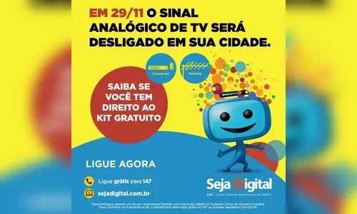 Araponguenses tem hoje e amanhã para agendar recebimento de aparelho para TV digital