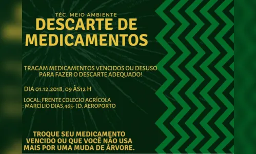
							Ação para descarte adequado de medicamentos acontece neste sábado em Apucarana
						
						