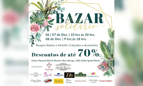 Bazar solidário reúne 13 lojas para ajudar moradores de rua