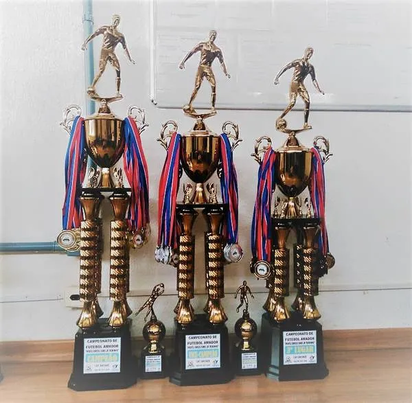 Troféus do Campeonato Amador da Série Ouro de Futebol em Arapongas - Foto: Divulgação