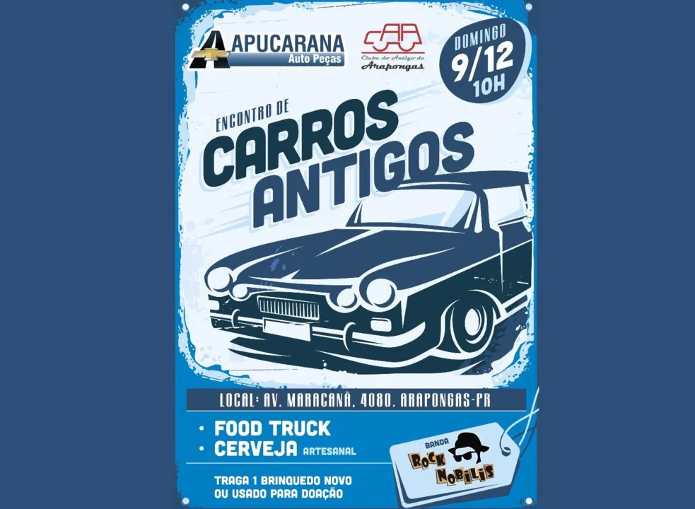 Encontro de Carros antigos, food truck e cerveja artesanal promete movimentar o domingo em Arapongas