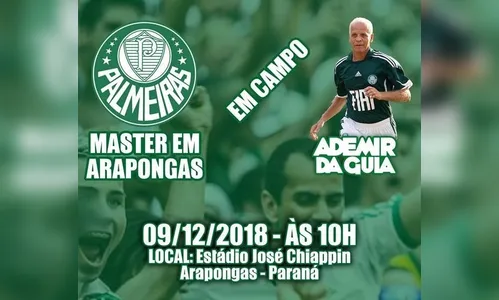 Arapongas recebe equipe do Palmeiras Master neste domingo