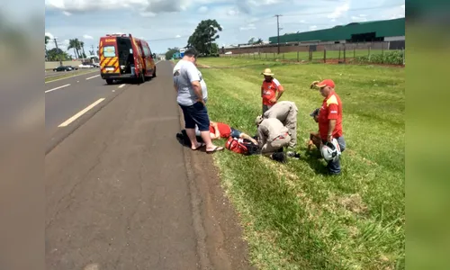 Jovem sofre ferimento grave ao cair com motocicleta em Apucarana