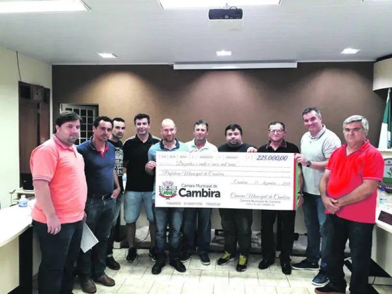 Câmara de Cambira devolve R$ 225 mil