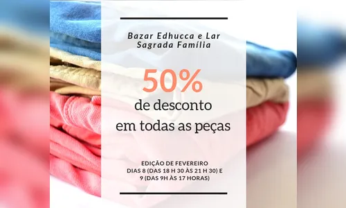 Todos os itens do bazar pela metade do preço da etiqueta