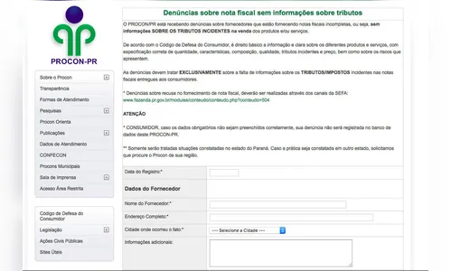 Procon adota sistema de denúncias de notas fiscais