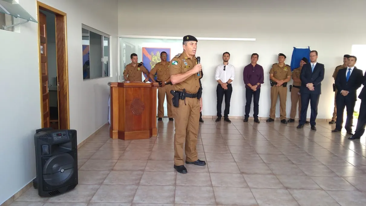 A solenidade contou com a presença do Comandante Geral da Polícia Militar do Paraná, coronel Péricles de Matos e de autoridades locais. Foto: TNOnline