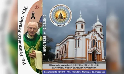 
							Padre Francisco Proske morre aos 93 anos
						
						