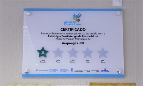 Arapongas recebe certificado “Estratégia Brasil Amigo da Pessoa Idosa”