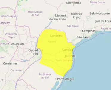 Alerta Perigo: Tempestades podem atingir todo Paraná nesta quarta-feira