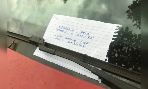 Bilhete de gratidão emocionou bombeiro do Paraná em Brumadinho