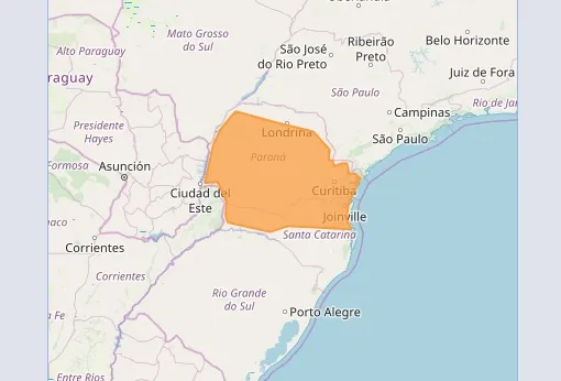 Alerta Laranja continua em quase todo Paraná nesta terça-feira