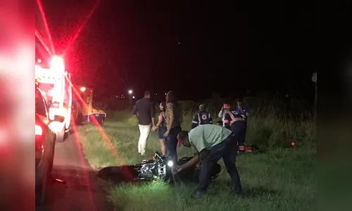 Motociclista fica ferido após acidente na BR-369 em Arapongas
