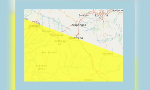 Apucarana e Vale do Ivaí entram em zona de alerta meteorológico