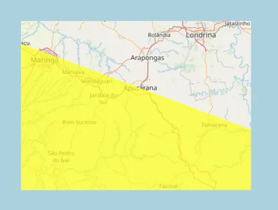 Apucarana e Vale do Ivaí entram em zona de alerta meteorológico